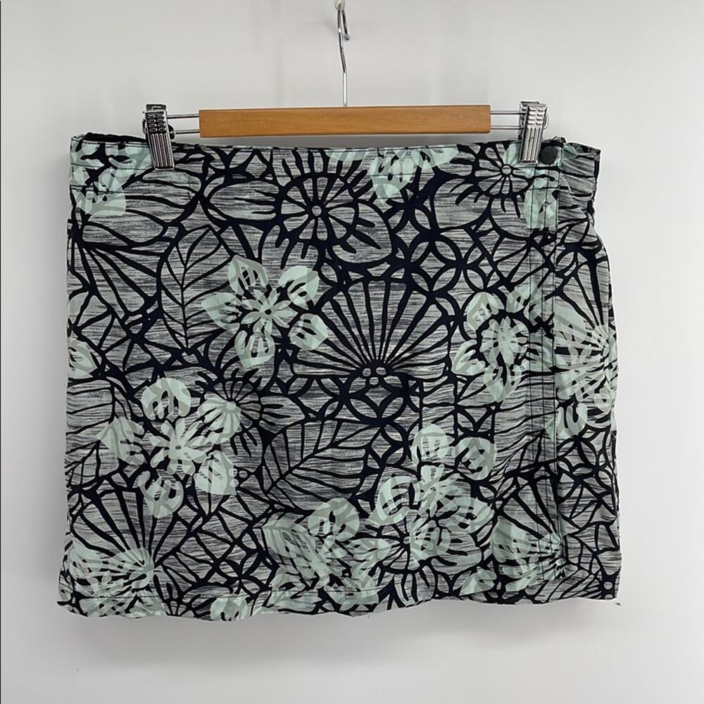 Columbia floral print detached lined nylonwrap around outdoor hiking skort sz 14